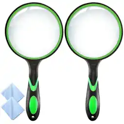 Walmart Nazano 2Pcs Magnifying Glass, Rubber Handheld Magnifying Glasses for Reading Hobbies(Green) offer