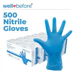 Walmart WellBefore Blue Nitrile Disposable Gloves - Medium 500 Ct. - Powder & Latex-Free offer