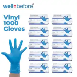 Walmart WellBefore Blue Vinyl Disposable Gloves - XLarge 1000 Ct - Powder & Latex-Free Gloves offer