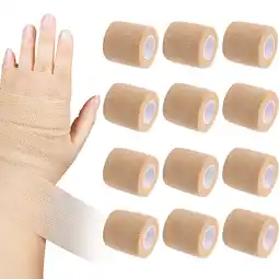 Walmart LotFancy 12 Pack Self Adherent Bandage Wrap, 2 in x 5 Yards Non-Woven Fabric Medical Tape offer