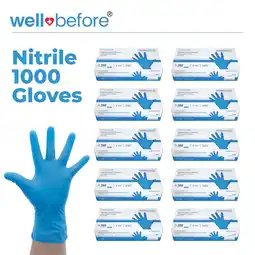 Walmart WellBefore Blue Nitrile Disposable Gloves - Medium 1000 Ct. - Powder & Latex-Free offer