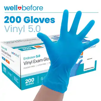 Walmart Wellbefore Disposable Synmax Exam Gloves, Powder-Free, Blue, Large, 200pcs offer