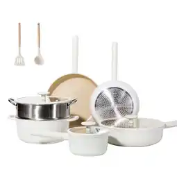 Walmart 15 Piece Kitchen NonStick Pots Sets, Ceramic Cookware with Removable Handle and Pan Protector offer