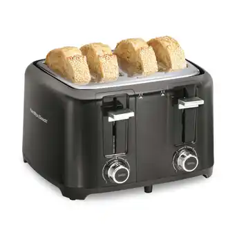 Walmart Hamilton Beach 4-Slice Toaster with Extra-Wide Slots, Toast Boost, and Removable Crumb Tray, Black offer