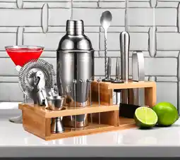 Walmart Touch of Mixology 14 Piece Stainless Steel Bartender Kit Includes Cocktail Shaker (Silver) offer