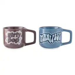 Walmart Thyme & Table 2 Pack Manifest Blue and Girly Pop Purple Mugs 13.8 fl oz, Stoneware offer