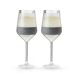 Walmart Host Wine Freeze Double Walled Stemmed Wine Glasses, 6.5oz Set of 2, Gray offer