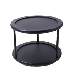 Walmart Better Homes & Gardens 2-Tier Black Bamboo Turntable Kitchen Table Organizer, 10.04 Dia x 7.09 H offer