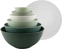 Walmart COOK WITH COLOR 12-Pc Mixing Bowls with Lids Set Plastic Bowls for Kitchen, Sage White offer