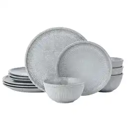 Walmart Pfaltzgraff Stone 12 Piece Dinnerware Set, Gray offer