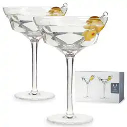 Walmart Viski Faceted Martini Glasses for Birthday, Wedding Party, 12oz Set of 2 offer