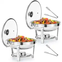 Walmart Wilprep Chafing Dish Buffet Set 2 Pack 5qt Stainless Steel Food Warmers with Glass Lid offer