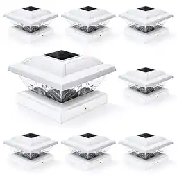 Walmart GIGALUMI Solar Powered LED Outdoor Fence Post Cap Lights, 8 Pack, Cold White offer