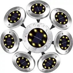 Walmart GLUAAE Walkway LED Inground Solar Waterproof in-Ground Light, Warm White, 8 Pack offer