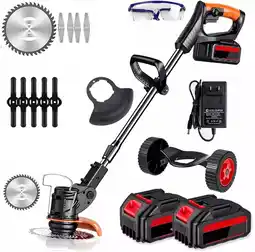 Walmart Weed Wacker, Cordless Electric Weed Eaters Weed Trimmer with 2 Battery, Black offer
