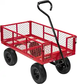 Walmart SPECSTAR Mesh Steel Garden Cart 880 lbs Capacity, 38 x 21 Folding Utility Wagon with 10 Inch Wheels offer