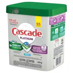 Walmart Cascade Platinum Dissolves Quickly Deep Clean and Shine Actionpacs, Fresh, 51.6 oz, 93 Count offer
