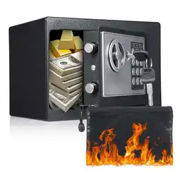 Walmart 0.22 Cu.ft. Home Safes,Fireproof Waterproof Storage Box with Digital Keypad,Keys and Alarm System offer