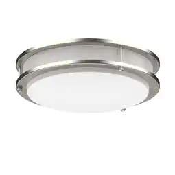 Walmart DYMOND 10 LED Ceiling Light Flush Mount Dimmable Brushed Nickel Double Ring offer