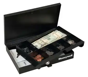 Walmart Honeywell Safes, 1 Bill and 5 Coin Slots Low Profile Steel Cash Box Key Lock, Removable Tray, 6212 offer