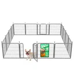 Walmart FXW Aster Dog Playpen Designed for Courtyard, RV Camping, 24 16 Panels for Small Dogs, Silver offer