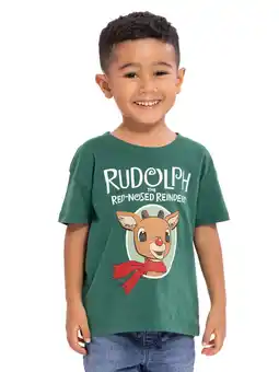 Walmart Rudolph Toddler Boys Graphic Tee with Short Sleeves, Sizes 12M-5T offer