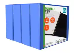 Walmart Pen + Gear Durable View 3-Ring Binder with 3-Inch Rings 4 Pack (Blue) offer