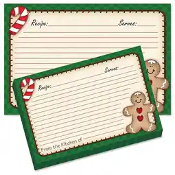 Walmart Current Gingerbread Man Christmas Recipe Cards - 4 x 6, Set of 48 offer
