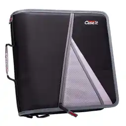 Walmart Case-it Mighty Zip Tab Binder | 3-Inch O-Ring, Expanding File Folder, Black | Office Organizer offer
