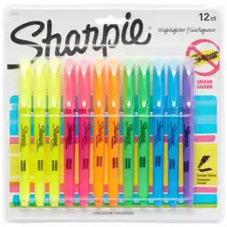 Walmart Sharpie Pocket Highlighters, Chisel Tip, Fluorescent Colors, 12 Count offer