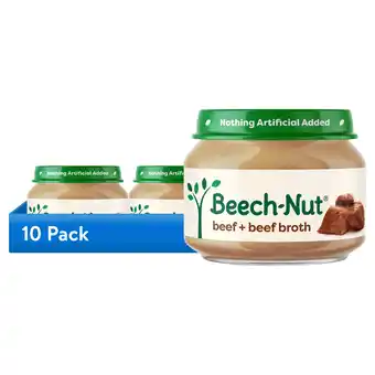 Walmart (10 pack) Beech-Nut Stage 1 Baby Food, Beef & Beef Broth, 2.5 oz Jar offer