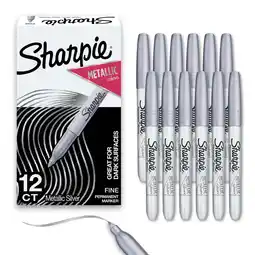 Walmart Sharpie Metallic Permanent Markers, Fine Point, Silver, 12 Count offer