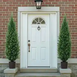 Walmart LINBONIO Artificial Cedar Tree 5 ft Topiary Trees in UV Resistant Finish 2 Count offer
