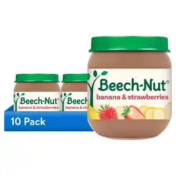 Walmart (10 pack) Beech-Nut Stage 2 Baby Food, Banana & Strawberries, 4 oz Jar offer
