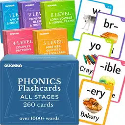 Walmart Quokka Phonics Flash Cards for Kids 4 8 and Adults - Vocabulary Flashcards Educational Games offer