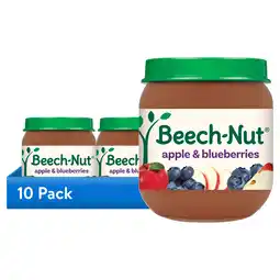 Walmart (10 pack) Beech-Nut Stage 2 Baby Food, Apple & Blueberries, 4 oz Jar offer