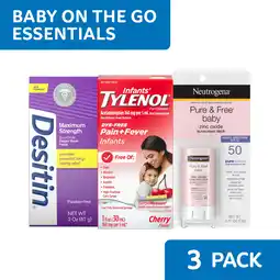 Walmart On-the-Go Baby Care Bundle, Travel Size Baby Essentials Kit with Sunscreen, 3 Items offer