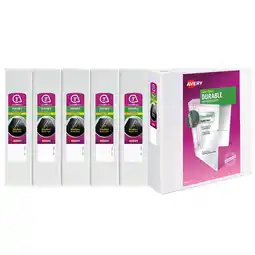 Walmart Avery Durable View 3 Ring Binder, 3 Slant Rings, 1 White Binder (17042) - 6 Pack offer