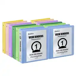 Walmart Comix 1 inch 3-ring Binder, Round Ring, 200 Sheets Capacity, 12 Pack Assorted Color offer