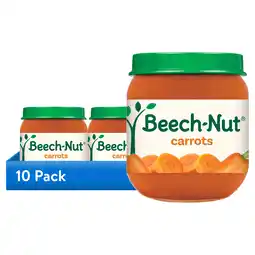 Walmart (10 pack) Beech-Nut Stage 2 Baby Food, Sweet Carrots, 4 oz Jar offer