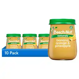 Walmart (10 pack) Beech-Nut Naturals Stage 2 Baby Food, Banana Orange & Pineapple, 4 oz Jar offer