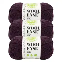 Walmart Lion Brand Yarn Wool-Ease DK Eggplant Light Acrylic, Wool Yarn 3 Pack offer