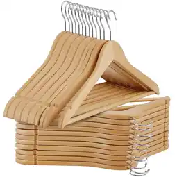 Walmart ZENSTYLE Wooden Hangers 50 Pack Suit Coat Hangers with 360° Rotatable Hook Non Slip offer