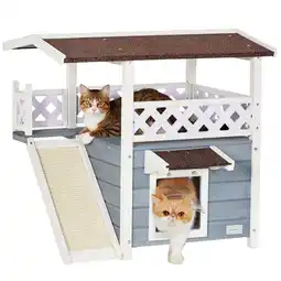 Walmart Petsfit Durable Roof Cat House Outdoor Weatherproof with Scratching,30D x 22W x 29H,Gray offer