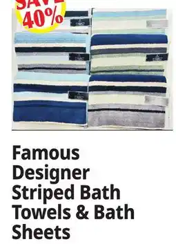 Ocean State Job Lot Famous Designer Striped Bath Towels & Bath Sheets offer