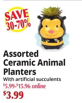 Ocean State Job Lot Assorted Ceramic Animal Planters offer