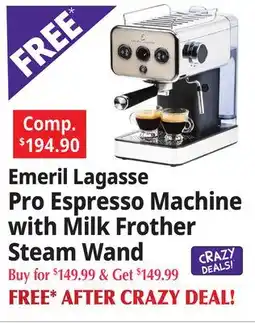 Ocean State Job Lot Emeril Lagasse Steam Wand Pro Espresso Machine with Milk Frother offer