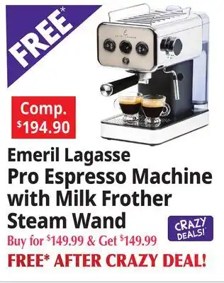Ocean State Job Lot Emeril Lagasse Steam Wand Pro Espresso Machine with Milk Frother offer