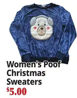 Ocean State Job Lot Women's Poof Christmas Sweaters offer
