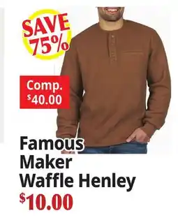 Ocean State Job Lot Famous Maker Waffle Henley offer